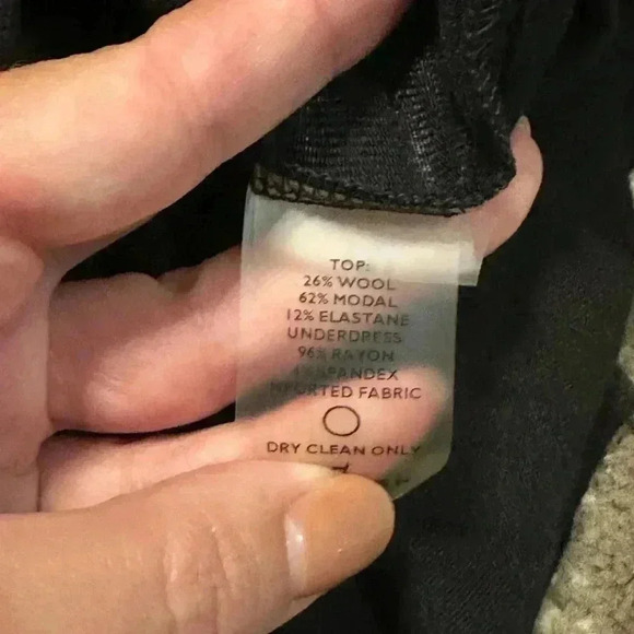 Peruvian Connection Black Wool Blend Lagenlook Knee Length Dress M - Picture 6 of 6